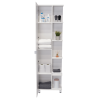 Corner Cabinet Womppi, Five Open Shelves, Single Door, White Finish