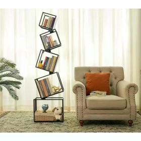 5-Tier Bookshelves, 67" Tall Black Bookshelf,Book Shelf,Bookcase,Modern Bookshelf,for CDs/Books/Collections,Display Shelf Nursey