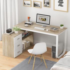 Home Office Computer Desk Corner Desk With 3 Drawers and 2 Shelves Tv Table for Pc Furniture Laptop Table Bed Gamer Desks Study
