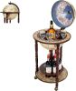 MEDIMALL Wood Globe Bar Liquor Cabinet, 16th Century Italian Replica Bar Stand for Liquor, Wine, Stemware, Vintage Alcohol Cart