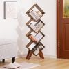 Creative Bookshelf, Tall Bookcase 4-Tier Bookcases, Wood Bookcases Book Organizer, Industrial Bookshelves Floor Standing