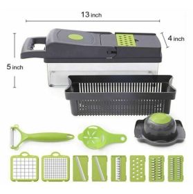 14 In 1 Fruit Vegetable Slicer Cutter Food Onion Veggie Dicer Chopper Kitchen US