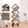 Creative Bookshelf, Tall Bookcase 4-Tier Bookcases, Wood Bookcases Book Organizer, Industrial Bookshelves Floor Standing