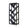 Abstract Bookcase with Seven V-Shape Shelves, Black & Faux Gold Trim