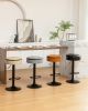 Round Storage Bar Stool Set of 2, Grey Linen Height Adjustable Barstool, 360°Counter Height Swivel Stool