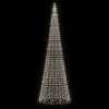 Christmas Tree Light on Flagpole 1534 LEDs Cold White 196.9"