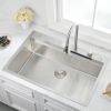 33 Inch Drop In Waterfall Kitchen Sink Workstation-33×22 Drop In Kitchen Sink Topmount Workstation Kitchen Sink 16 Gauge