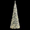Artificial Christmas Tree Pop-up Flocked Snow 200 LEDs 82.7"