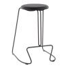 Finn Contemporary Counter Stool in Grey Steel and Black Faux Leather by LumiSource - Set of 2