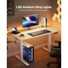 Electric Standing Desk Adjustable Height, 55 * 24 Inch Sit Stand up Desk for Home Desk with 3 Memory Presets, Headphone Hook