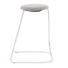 Finn Contemporary Counter Stool in White Steel and Light Grey Fabric by LumiSource - Set of 2