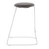 Finn Contemporary Counter Stool in White Steel and Grey Faux Leather by LumiSource - Set of 2