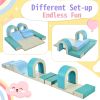 Soft Climb and Crawl Foam Playset 10 in 1, Safe Soft Foam Nugget Block for Infants, Preschools, Toddlers