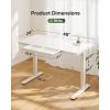 Glass Standing Desk with Drawer, 48 x 24 inch Electric Standing Desk, Height Adjustable Desk with One-Piece Tabletop
