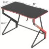 Simple Gaming Desk Z Shaped 40 inch Gamer Workstation, Home Computer Carbon Fiber Surface Gaming Desk PC Table with