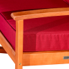 Eucalyptus Rocking Chair with Cushions, Natural Oil Finish, Burgundy Cushions