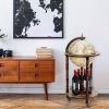 MEDIMALL Wood Globe Bar Liquor Cabinet, 16th Century Italian Replica Bar Stand for Liquor, Wine, Stemware, Vintage Alcohol Cart