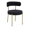 Woker Furniture Dining Chairs Set of 2 Round Upholstered Boucle Dining Room Chairs Mid-Century Modern Kitchen Chairs Curved Backrest Chairs for Dining
